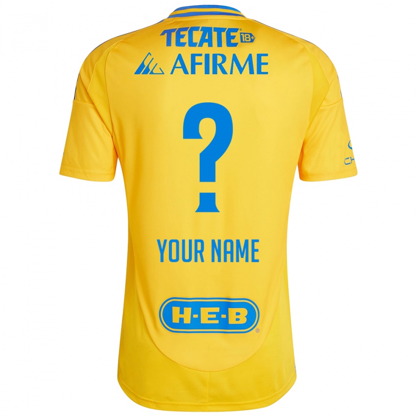 Hombre Camiseta Su Nombre #0 Oro Amarillo 1ª Equipación 2024/25 La Camisa Argentina