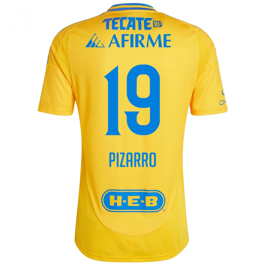 Hombre Camiseta Guido Pizarro #19 Oro Amarillo 1ª Equipación 2024/25 La Camisa Argentina