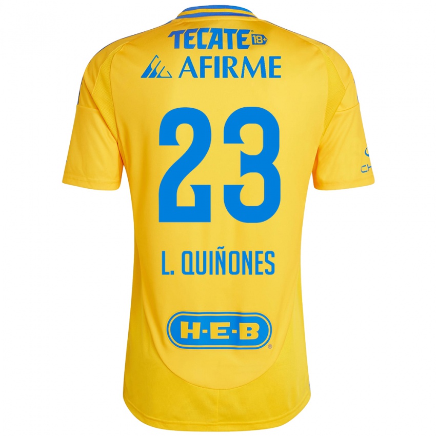 Hombre Camiseta Luis Quinones #23 Oro Amarillo 1ª Equipación 2024/25 La Camisa Argentina