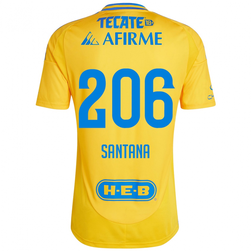 Hombre Camiseta Joel Santana #206 Oro Amarillo 1ª Equipación 2024/25 La Camisa Argentina