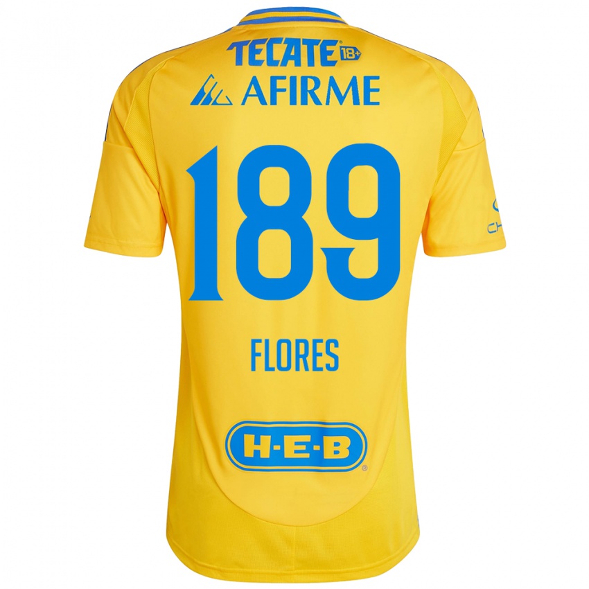 Hombre Camiseta Rolando Flores #189 Oro Amarillo 1ª Equipación 2024/25 La Camisa Argentina