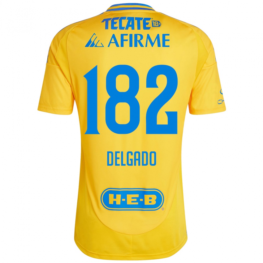 Hombre Camiseta Arturo Delgado #182 Oro Amarillo 1ª Equipación 2024/25 La Camisa Argentina