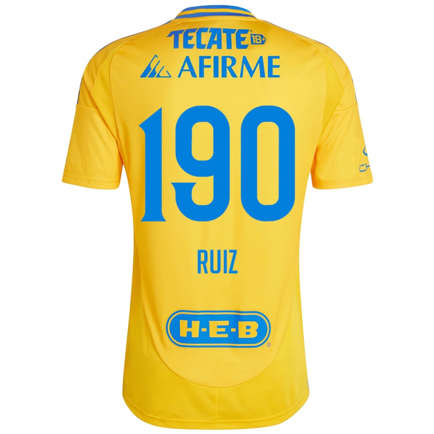 Hombre Camiseta Óscar Ruiz #190 Oro Amarillo 1ª Equipación 2024/25 La Camisa Argentina