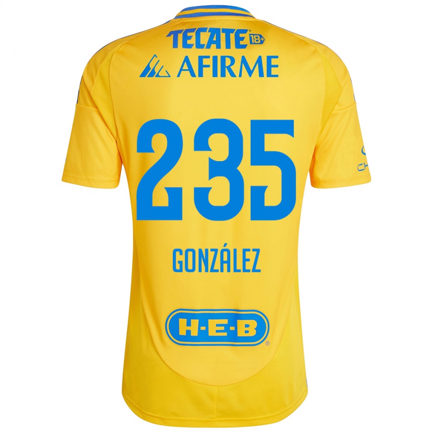 Hombre Camiseta Mauricio González #235 Oro Amarillo 1ª Equipación 2024/25 La Camisa Argentina