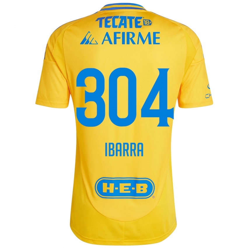 Hombre Camiseta Luis Ibarra #304 Oro Amarillo 1ª Equipación 2024/25 La Camisa Argentina