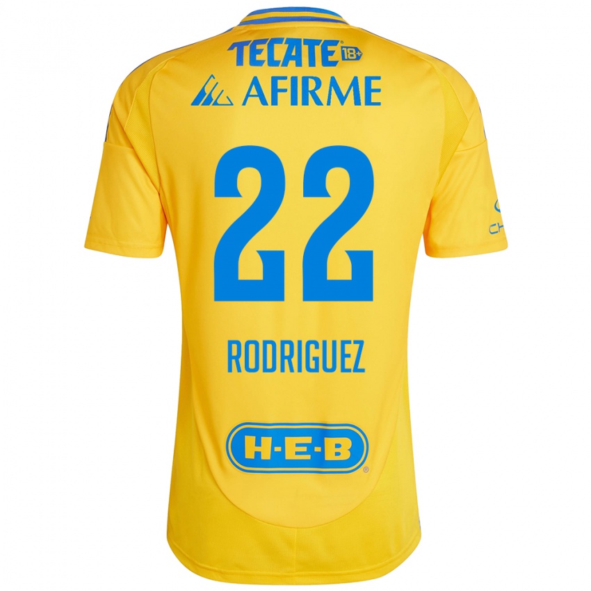 Hombre Camiseta Anika Rodriguez #22 Oro Amarillo 1ª Equipación 2024/25 La Camisa Argentina