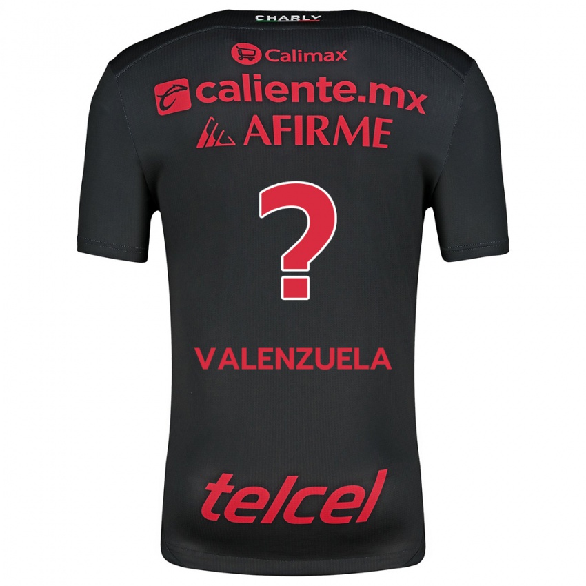 Hombre Camiseta Carlos Valenzuela #0 Negro Rojo 1ª Equipación 2024/25 La Camisa Argentina