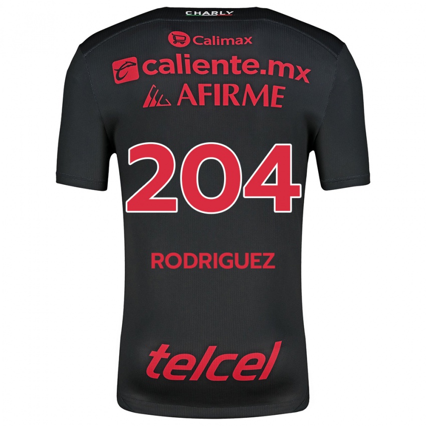 Hombre Camiseta Jesús Rodríguez #204 Negro Rojo 1ª Equipación 2024/25 La Camisa Argentina