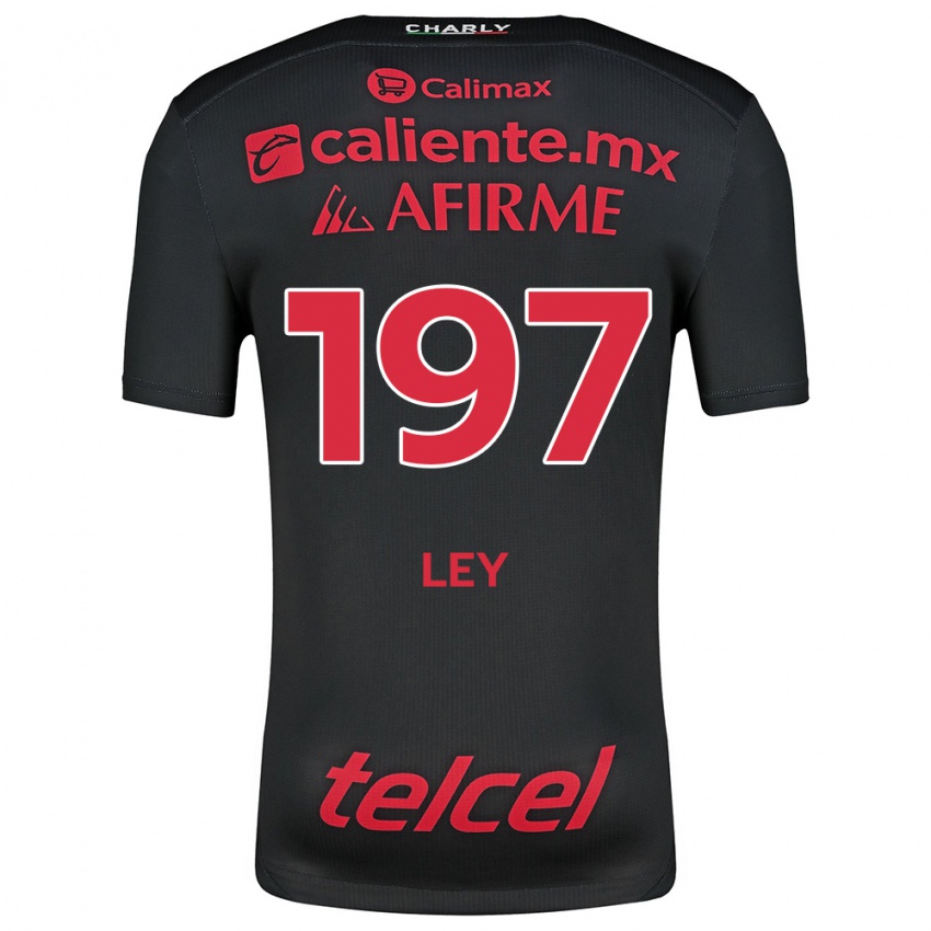 Hombre Camiseta Emanuel Ley #197 Negro Rojo 1ª Equipación 2024/25 La Camisa Argentina