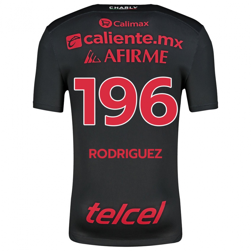 Hombre Camiseta Prince Rodríguez #196 Negro Rojo 1ª Equipación 2024/25 La Camisa Argentina