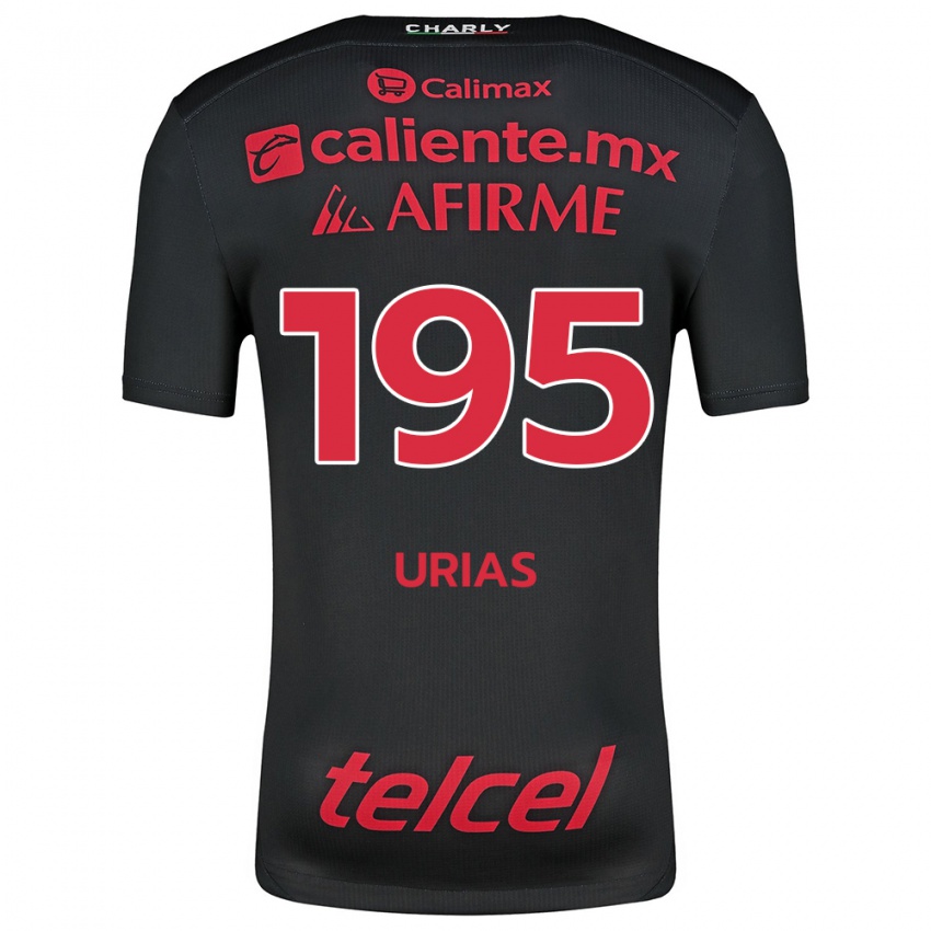 Hombre Camiseta Héctor Urías #195 Negro Rojo 1ª Equipación 2024/25 La Camisa Argentina