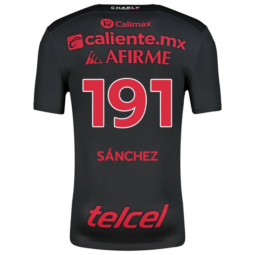 Hombre Camiseta Diego Sánchez #191 Negro Rojo 1ª Equipación 2024/25 La Camisa Argentina