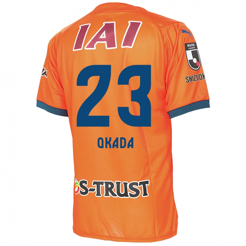 Hombre Camiseta Shu Okada #23 Naranja Azul 1ª Equipación 2024/25 La Camisa Argentina