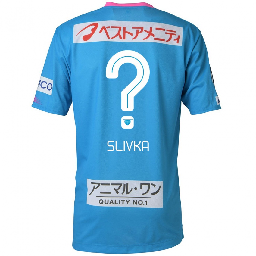 Hombre Camiseta Vykintas Slivka #0 Azul Rosado 1ª Equipación 2024/25 La Camisa Argentina