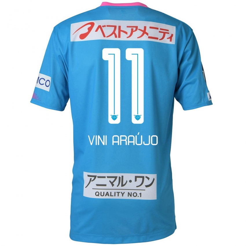 Hombre Camiseta Vinícius Araújo #11 Azul Rosado 1ª Equipación 2024/25 La Camisa Argentina