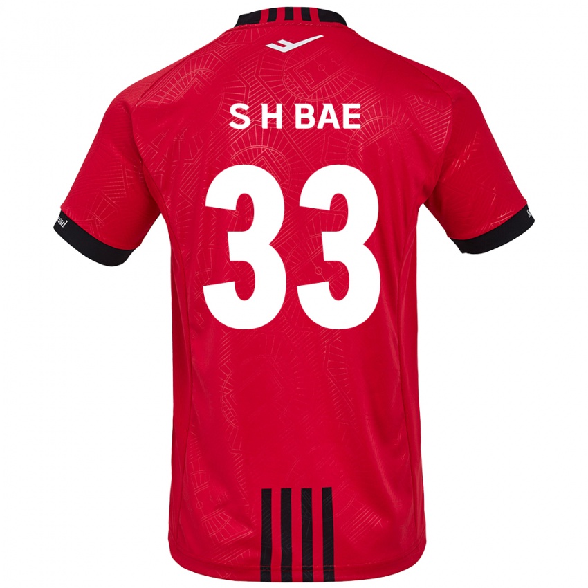 Hombre Camiseta Hyun-Seo Bae #33 Negro Rojo 1ª Equipación 2024/25 La Camisa Argentina