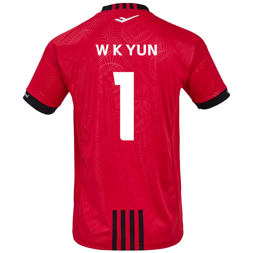 Hombre Camiseta Ki-Wook Yun #1 Negro Rojo 1ª Equipación 2024/25 La Camisa Argentina