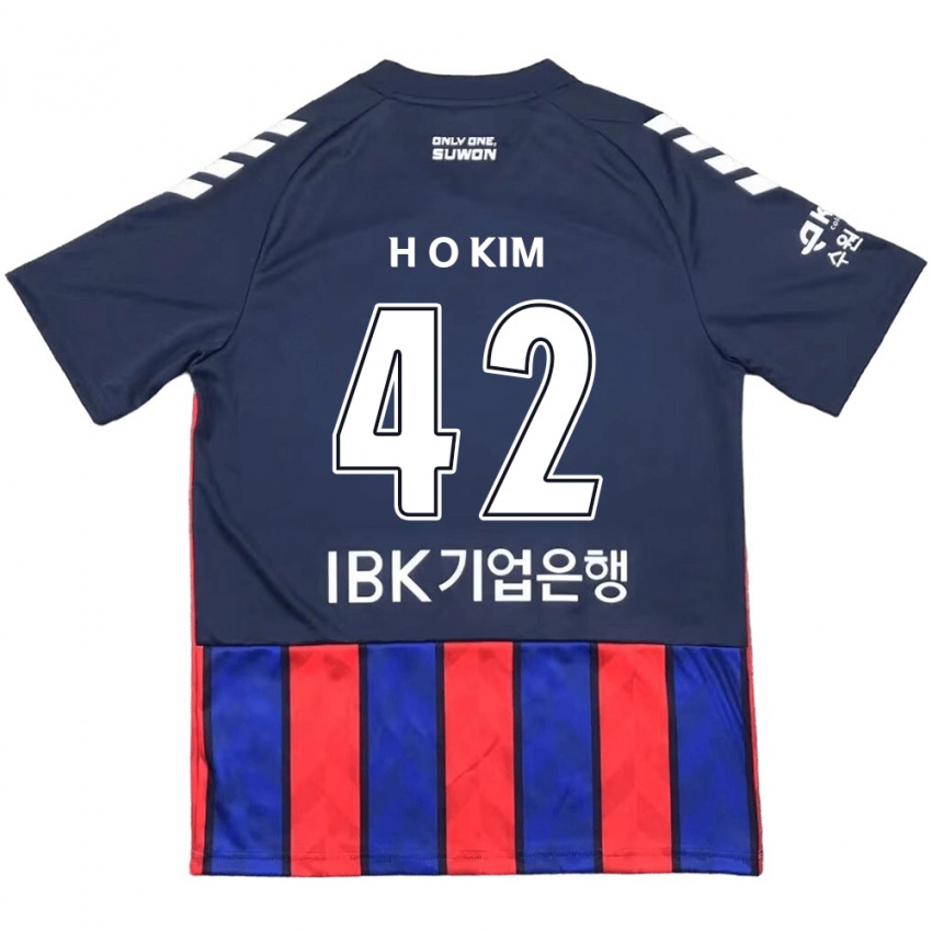 Hombre Camiseta One-Hyung Kim #42 Azul Rojo 1ª Equipación 2024/25 La Camisa Argentina