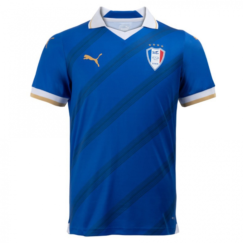 Hombre Camiseta Min-Jae Cho #2 Azul Blanco 1ª Equipación 2024/25 La Camisa Argentina