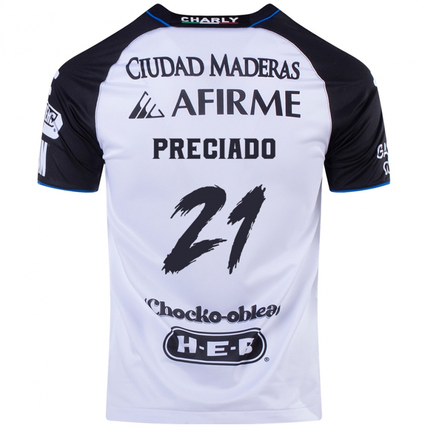 Hombre Camiseta Ayrton Preciado #21 Azul Negro 1ª Equipación 2024/25 La Camisa Argentina