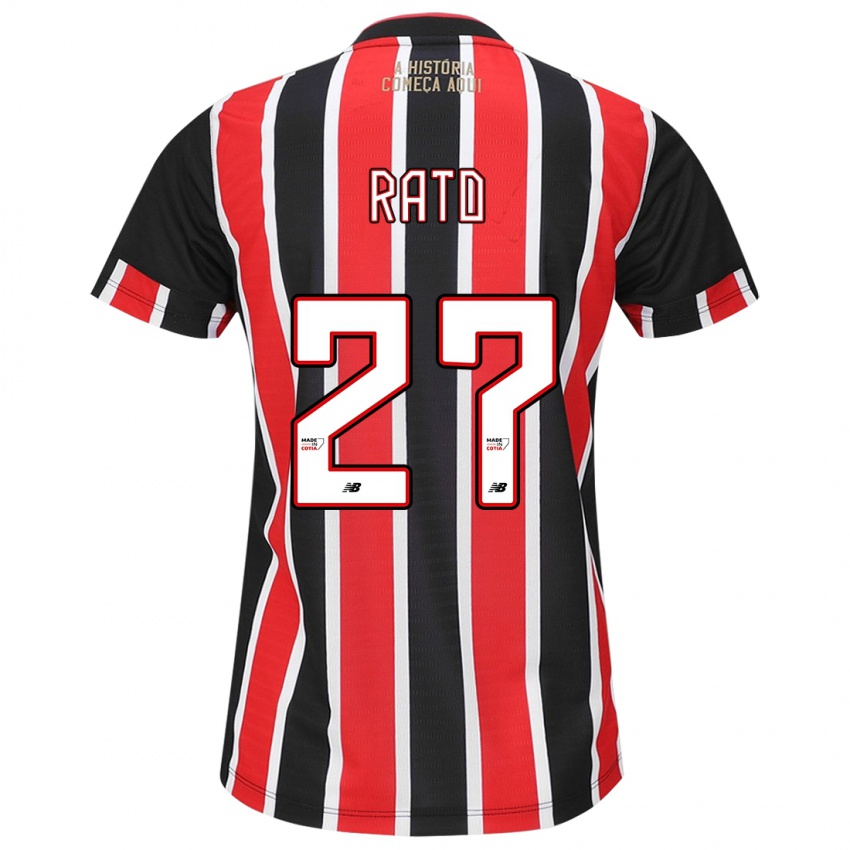 Hombre Camiseta Wellington Rato #27 Negro Rojo Blanco 2ª Equipación 2024/25 La Camisa Argentina