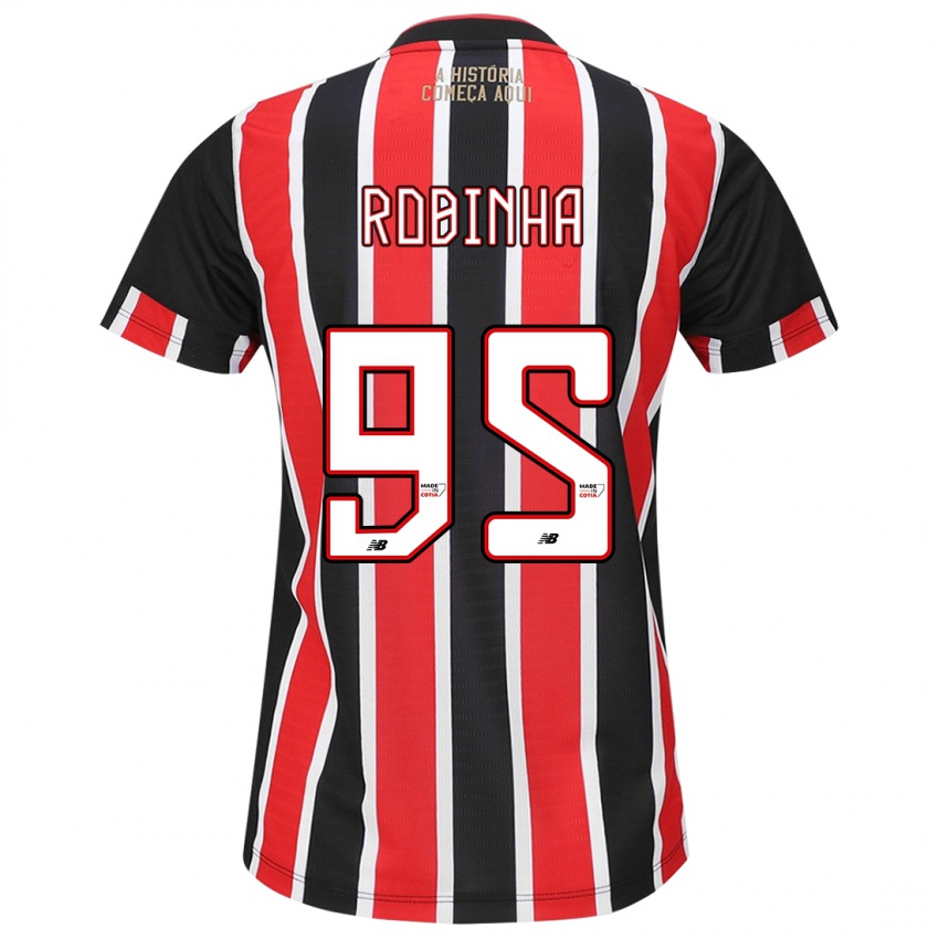 Hombre Camiseta Robinha #95 Negro Rojo Blanco 2ª Equipación 2024/25 La Camisa Argentina