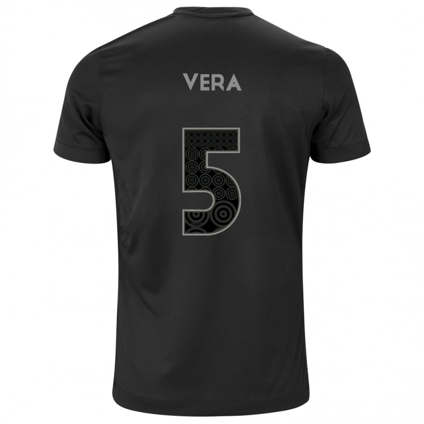 Hombre Camiseta Fausto Vera #5 Negro 2ª Equipación 2024/25 La Camisa Argentina