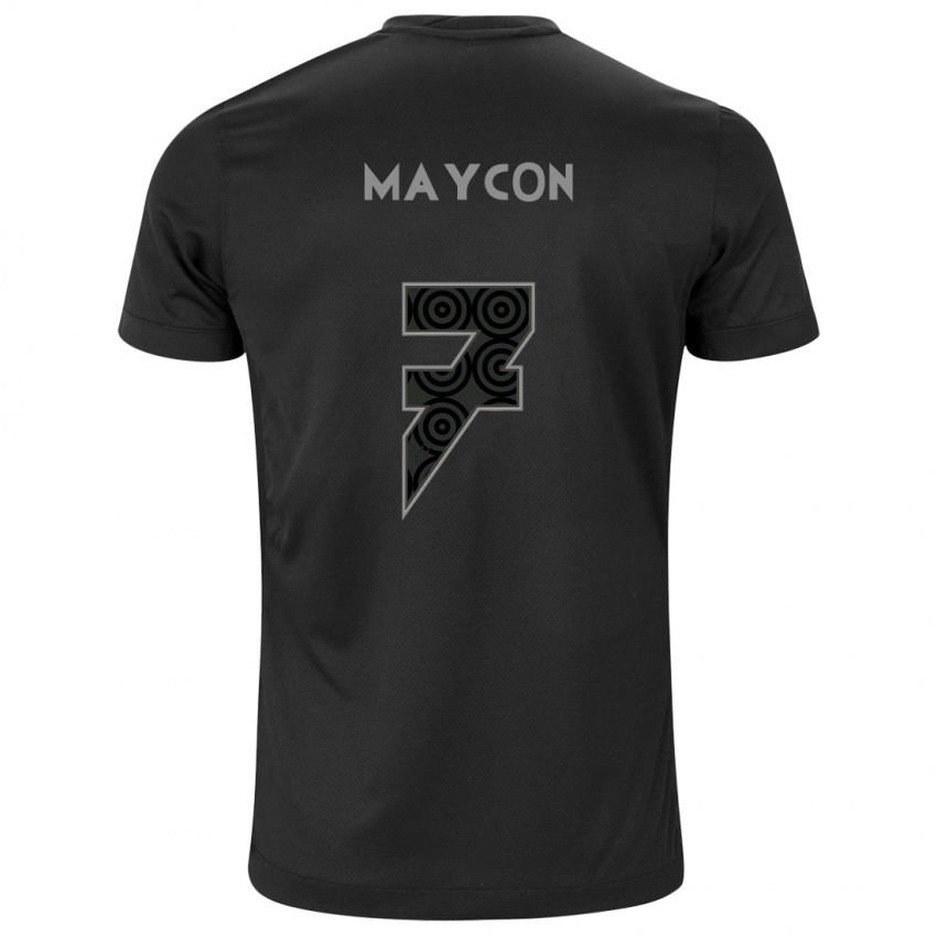 Hombre Camiseta Maycon #7 Negro 2ª Equipación 2024/25 La Camisa Argentina