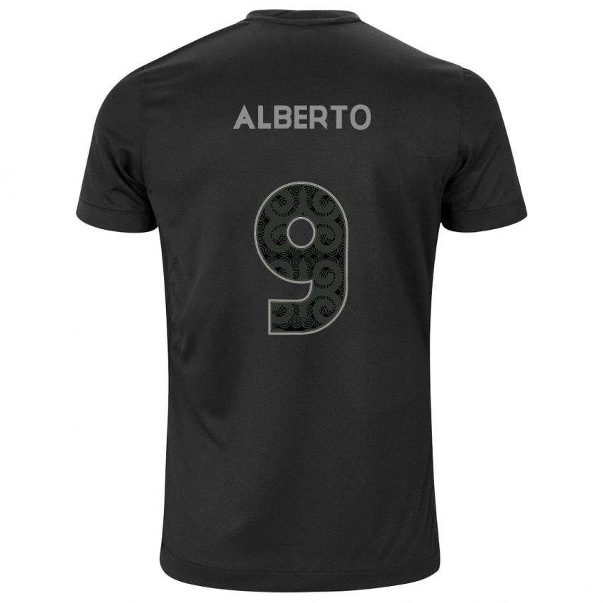 Hombre Camiseta Yuri Alberto #9 Negro 2ª Equipación 2024/25 La Camisa Argentina