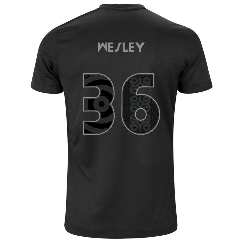 Hombre Camiseta Wesley #36 Negro 2ª Equipación 2024/25 La Camisa Argentina