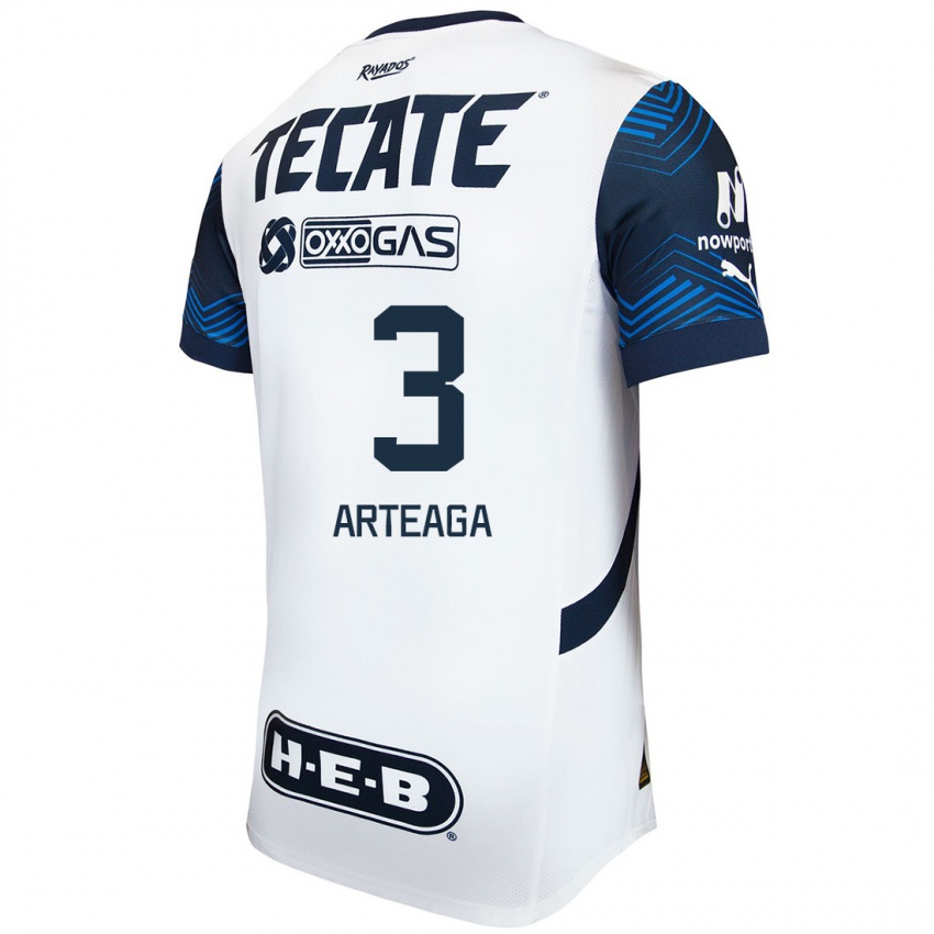 Hombre Camiseta Gerardo Arteaga #3 Blanco Azul 2ª Equipación 2024/25 La Camisa Argentina