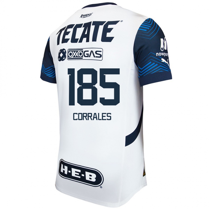 Hombre Camiseta Ángel Corrales #185 Blanco Azul 2ª Equipación 2024/25 La Camisa Argentina