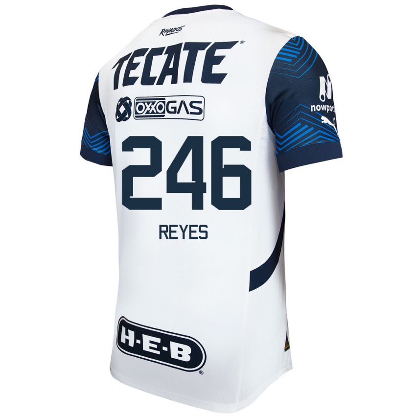 Hombre Camiseta Cristian Reyes #246 Blanco Azul 2ª Equipación 2024/25 La Camisa Argentina