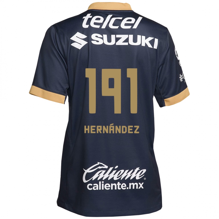 Hombre Camiseta Marco Hernández #191 Obsidiana Dorada Blanca 2ª Equipación 2024/25 La Camisa Argentina