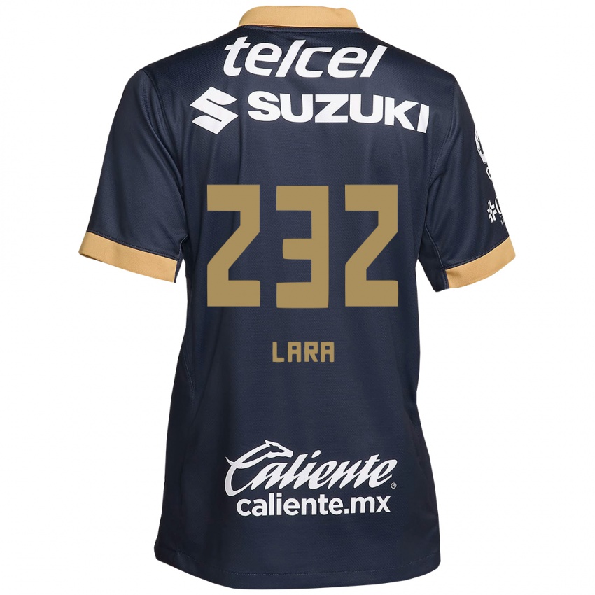 Hombre Camiseta Pablo Lara #232 Obsidiana Dorada Blanca 2ª Equipación 2024/25 La Camisa Argentina