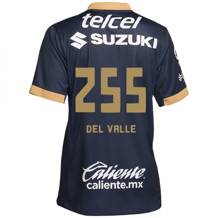 Hombre Camiseta Yonathan Del Valle #255 Obsidiana Dorada Blanca 2ª Equipación 2024/25 La Camisa Argentina