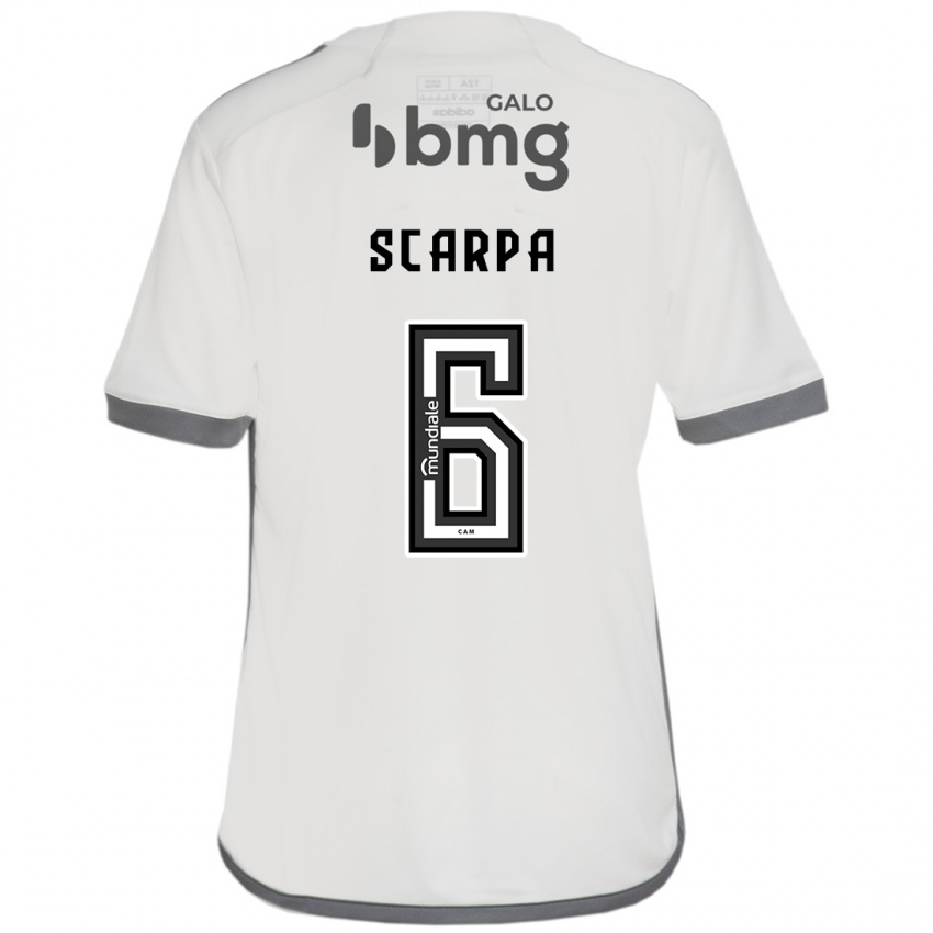 Hombre Camiseta Gustavo Scarpa #6 Blanquecino 2ª Equipación 2024/25 La Camisa Argentina