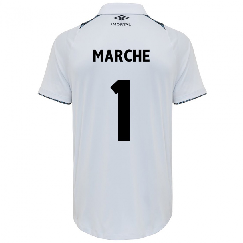 Hombre Camiseta Agustin Marchesin #1 Blanco Azul 2ª Equipación 2024/25 La Camisa Argentina