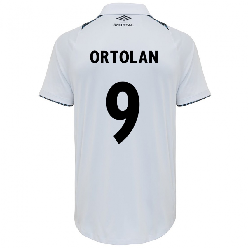 Hombre Camiseta Dani Ortolan #9 Blanco Azul 2ª Equipación 2024/25 La Camisa Argentina