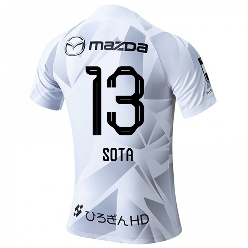 Hombre Camiseta Moki Sota #13 Blanco Gris Negro 2ª Equipación 2024/25 La Camisa Argentina