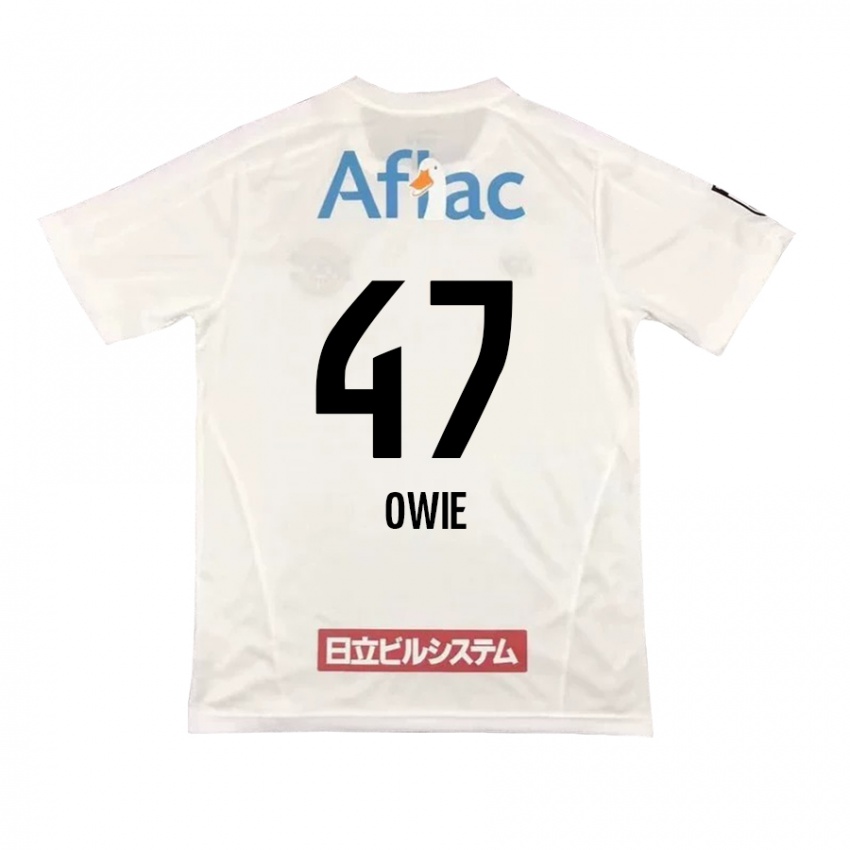 Hombre Camiseta William Owie #47 Blanco Negro 2ª Equipación 2024/25 La Camisa Argentina