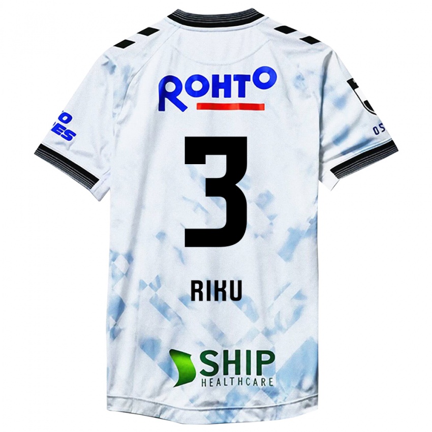 Hombre Camiseta Riku Handa #3 Blanco Negro 2ª Equipación 2024/25 La Camisa Argentina