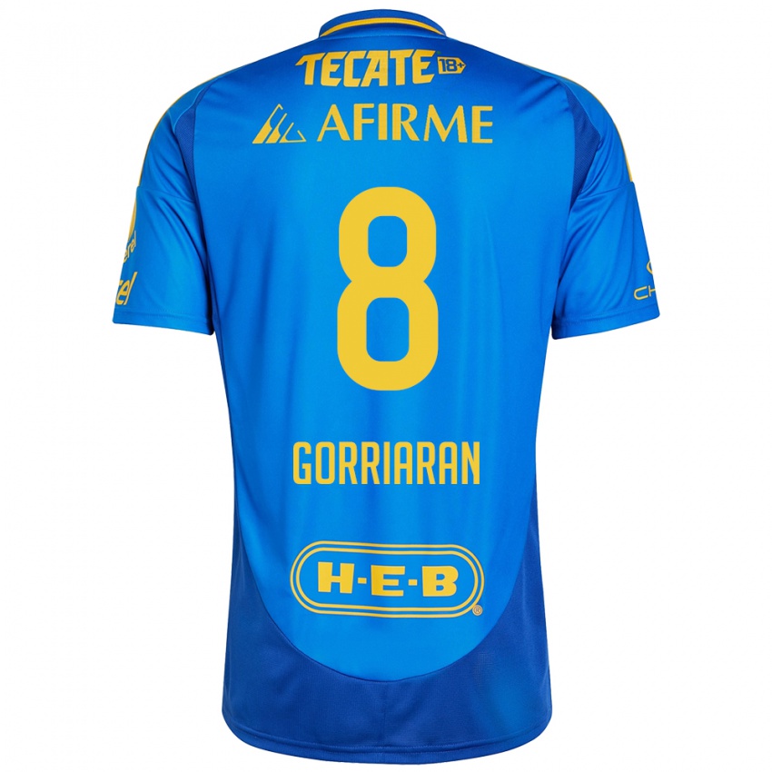 Hombre Camiseta Fernando Gorriaran #8 Azul Amarillo 2ª Equipación 2024/25 La Camisa Argentina