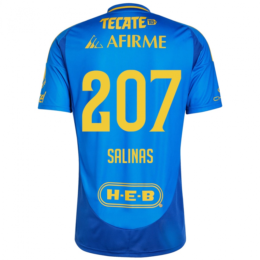 Hombre Camiseta Marcelo Salinas #207 Azul Amarillo 2ª Equipación 2024/25 La Camisa Argentina