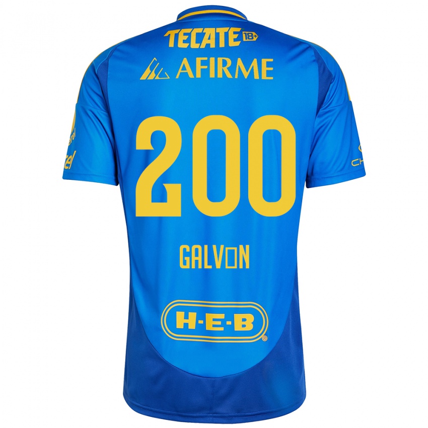 Hombre Camiseta Isaias Galván #200 Azul Amarillo 2ª Equipación 2024/25 La Camisa Argentina