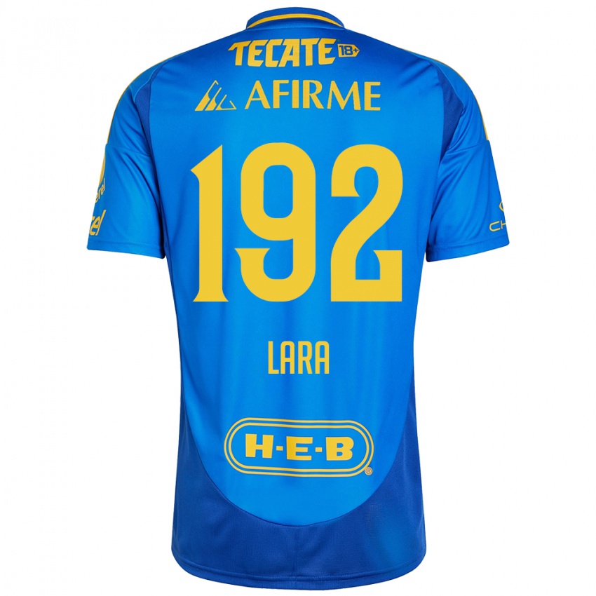 Hombre Camiseta Miguel Lara #192 Azul Amarillo 2ª Equipación 2024/25 La Camisa Argentina