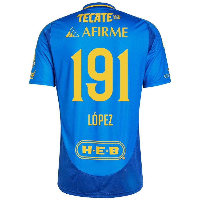 Hombre Camiseta Adrián López #191 Azul Amarillo 2ª Equipación 2024/25 La Camisa Argentina