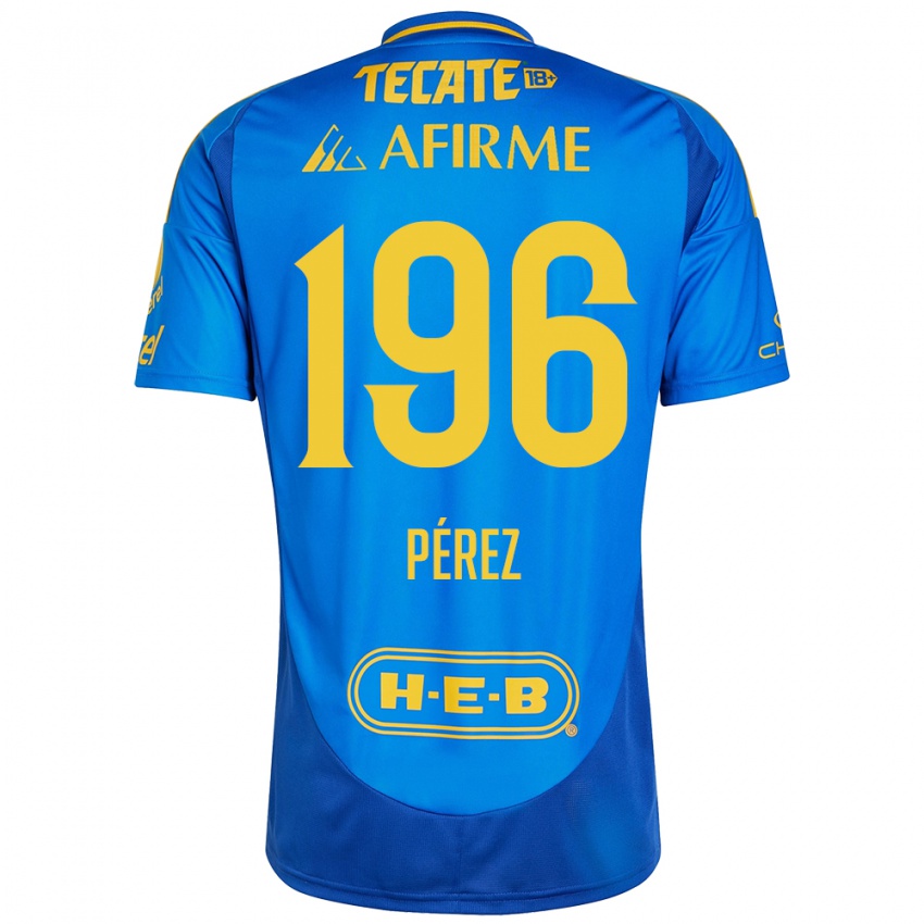 Hombre Camiseta Axel Pérez #196 Azul Amarillo 2ª Equipación 2024/25 La Camisa Argentina