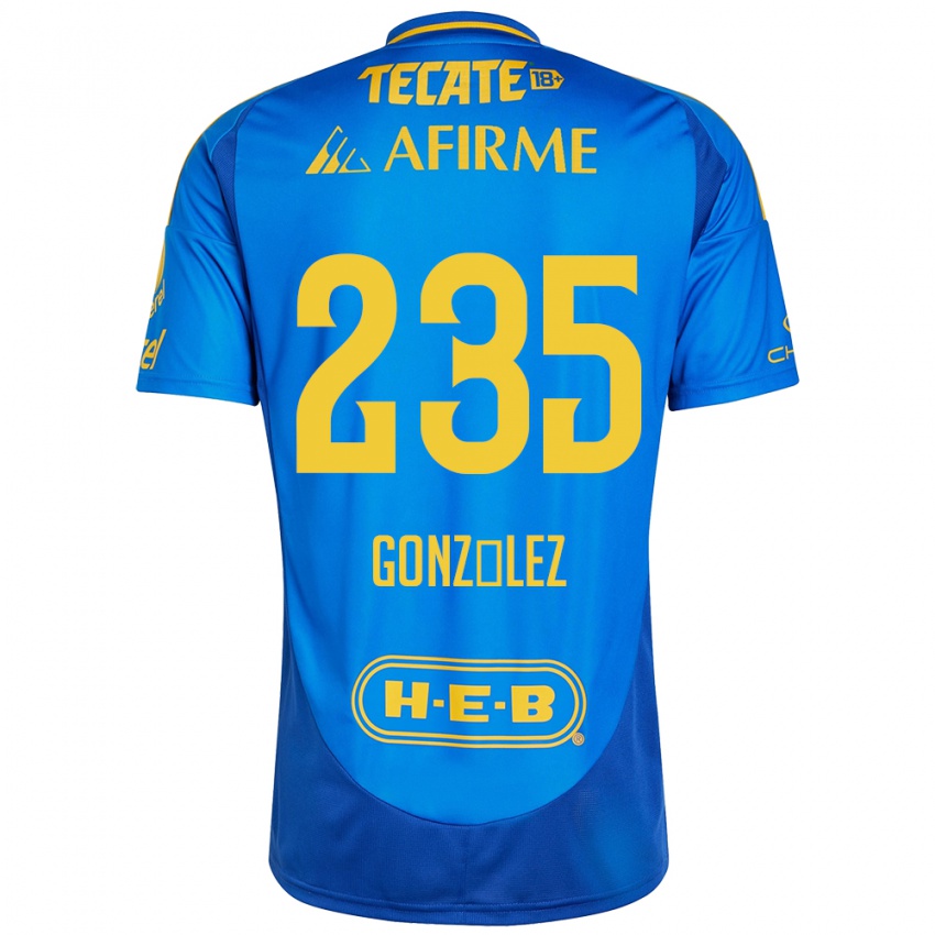 Hombre Camiseta Mauricio González #235 Azul Amarillo 2ª Equipación 2024/25 La Camisa Argentina