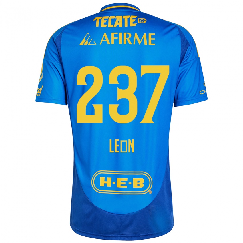 Hombre Camiseta Gabriel León #237 Azul Amarillo 2ª Equipación 2024/25 La Camisa Argentina